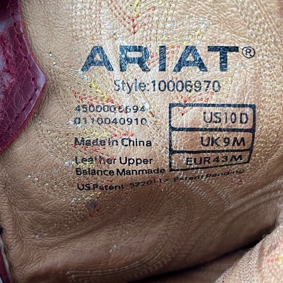 Ariat Ostrich Boots Cowboy Western Leather Men\'s Size 10 D main image 5